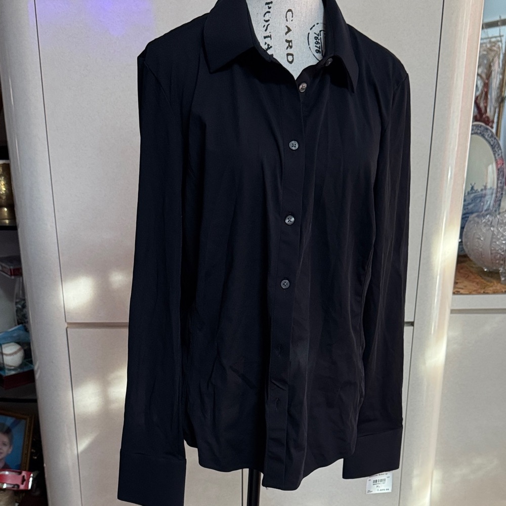 RHONE Women's Black Button-Down Shirt